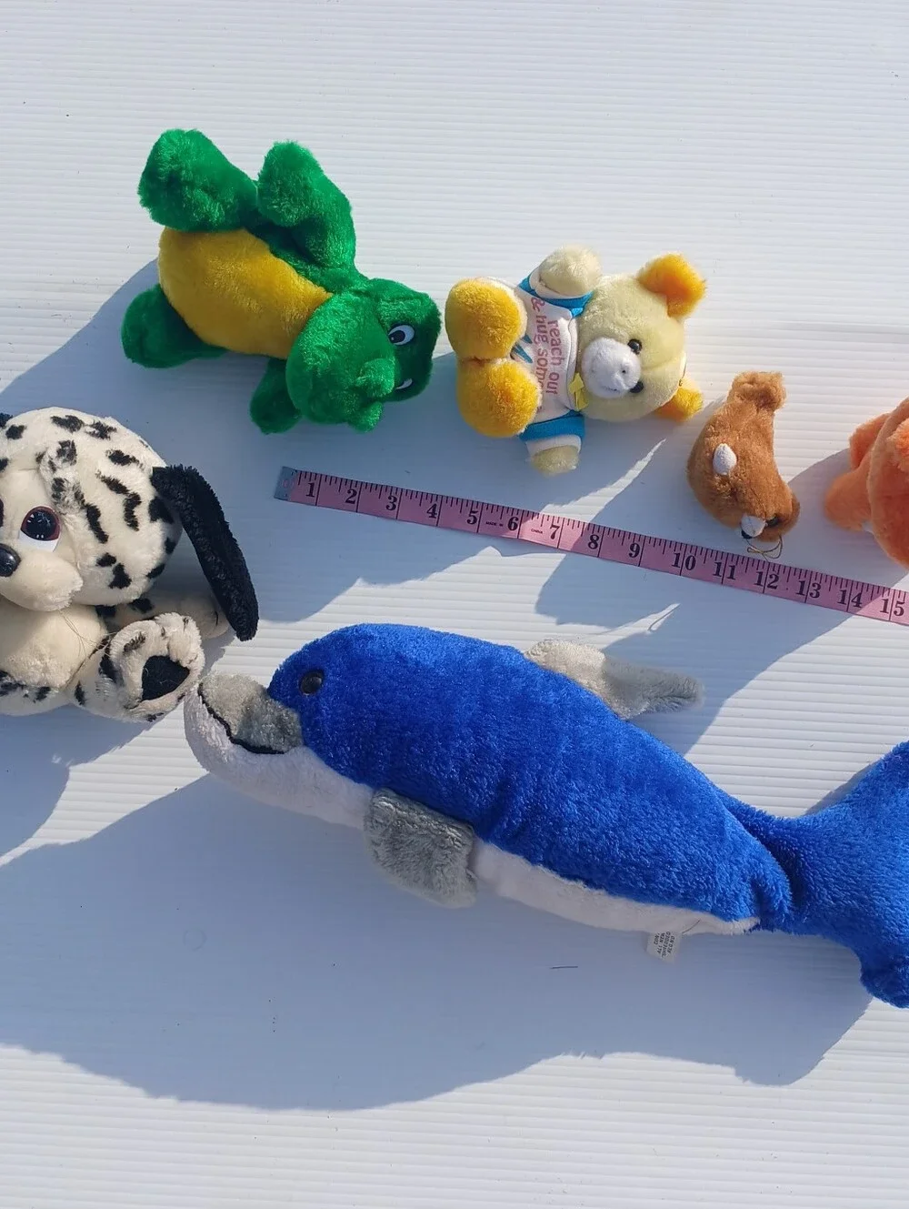 Vintage Plush Lot Stuffed Animals Dolphin Bear Dog Crocodile / Alligator Walrus
